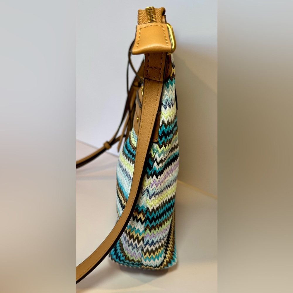 New With Tag Style & Co Straw North South Crossbody Bag In Multicolor Bl… - Picture 9 of 10